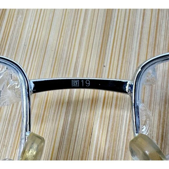 Cartier Platinum Men's Eyeglasses 54-19-140 Half Rim Wooden Temples FRAMES ONLY